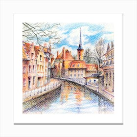 Brussels Canal.Wall prints. Canvas Print