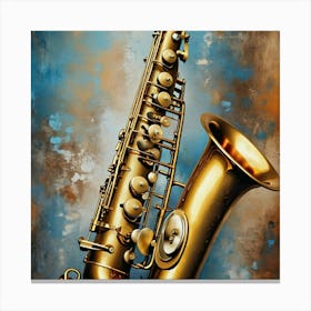 Saxophone On The Wall Canvas Print