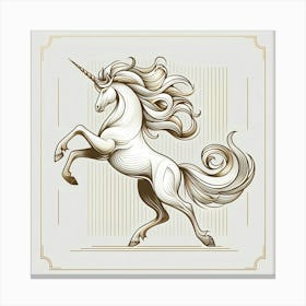 Unicorn With Long Mane Canvas Print