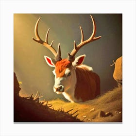 Deer In The Woods 11 Canvas Print