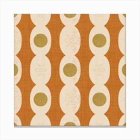 Retro Mod Geo Chain - Ocher - Mid Century Modern Canvas Print