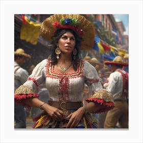 Woman In A Costume 4 Canvas Print