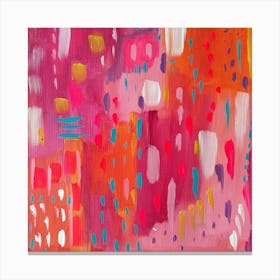 Pink and Orange Brushstrokes Abstract  Canvas Print