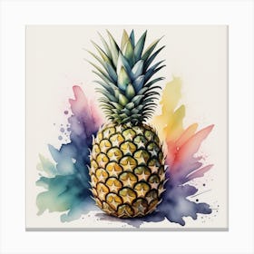 Pineapple Watercolor Painting Canvas Print