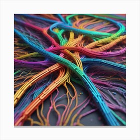 Colorful Network Of Wires 4 Canvas Print