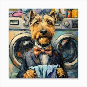 Laundry Airedale 14 Canvas Print