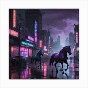 Neon Unicorns Canvas Print