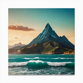 Mountain And Ocean Canvas Print