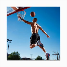 Young Shot Competition Play Board Urban Action Man Court Training Fitness Basket Abdomin (13) Canvas Print