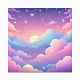 Sky With Twinkling Stars In Pastel Colors Square Composition 36 Canvas Print