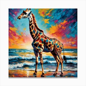 Giraffe At Sunset Canvas Print