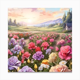 Field Of Flowers Canvas Print