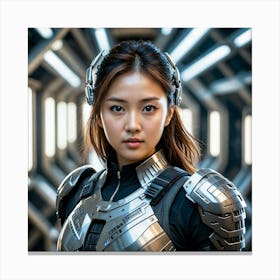 Korean Girl In Space Suit Canvas Print