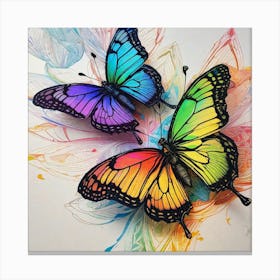 Rainbow Butterflies 7 Canvas Print