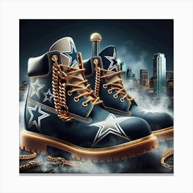 Dallas Cowboys Boots With Chains Canvas Print