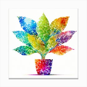 Colorful Plant In A Pot Canvas Print