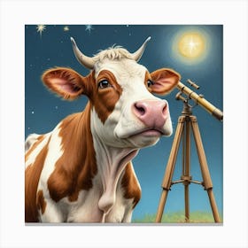 Stargazing Cow Canvas Print