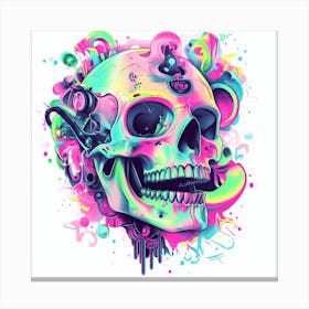 Skull Psychedelic Art 2 Canvas Print