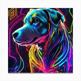 Neon Dog Canvas Print