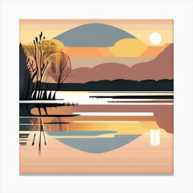 Sunset By The Lake Canvas Print