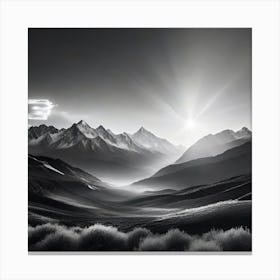 Black And White Landscape 4 Canvas Print