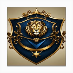 Lion On A Shield Canvas Print