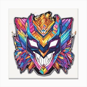 Vibrant Sticker Of A Herringbone Pattern Mask And Based On A Trend Setting Indie Game 1 Canvas Print