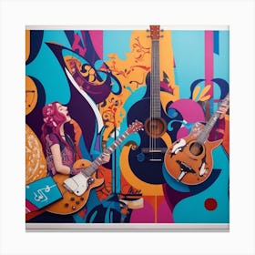 Guitar Wall Mural Canvas Print