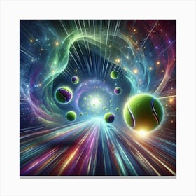 Tennis Balls In Space Canvas Print