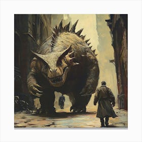 Stegosauroid Dinosaur in Fantasy Setting Canvas Print