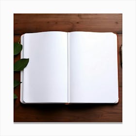 Mock Up Blank Pages Open Book Spread Unmarked Writable Notebook Journal White Clean Min (20) Canvas Print