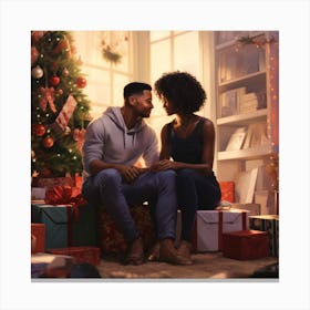 Realistic Black Gay Couple Christmas Stylish Deep 6e6e0b27 5617 45b6 B7d4 Ee10483cd003 Canvas Print