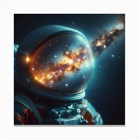 Double Exposure Of The Milky Way Galaxy Inside The Helmet Of An Astronaut 4 Canvas Print