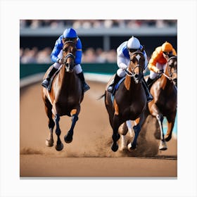 Jockeys Racing In A Race 1 Canvas Print