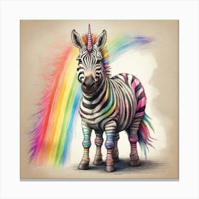 Rainbow Zebra 18 Canvas Print