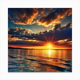 Sunset Over The Sea 9 Canvas Print