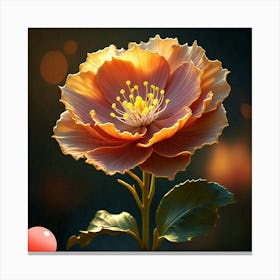 Flower On A Dark Background Canvas Print
