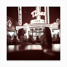 Two Women At A Bar Canvas Print