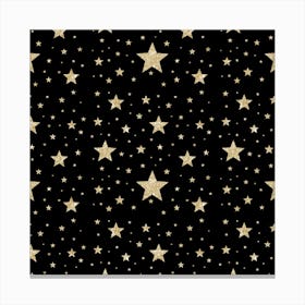 Gold Stars Pattern Canvas Print