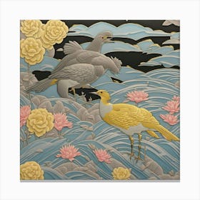 Japanese birds Canvas Print