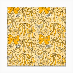 Yellow Bow Print Canvas Print