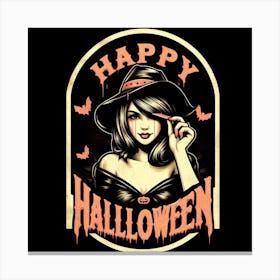 Happy Halloween Witch Canvas Print