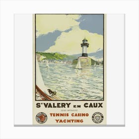 Vintage Travel Poster St Valery En Caux France Canvas Print