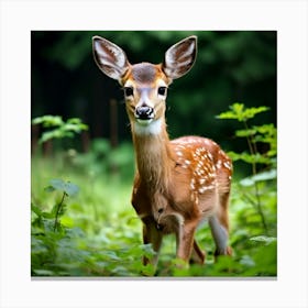 Fawn In The Forest 1 Canvas Print