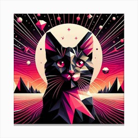 Fiddlesticks Low Poly Cat Canvas Print