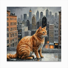 Cat In The Rain Canvas Print