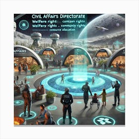 A Futuristic Sci Fi Scene Showcasing The Civil Aff Canvas Print