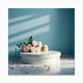 Flowers On A Table Canvas Print