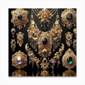 Gold Jewelry Set Canvas Print