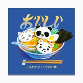 Ramen Panda Cat Bear Canvas Print